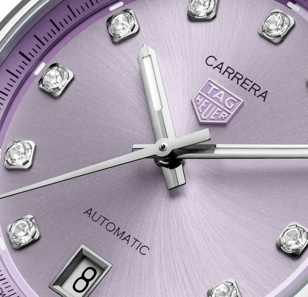 TAG Heuer Carrera Date Watch with Lilac Dial