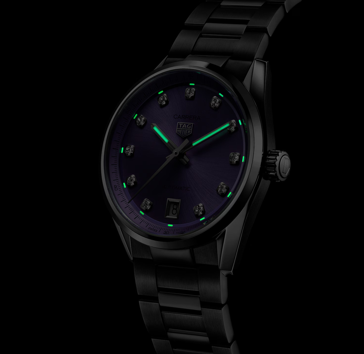 TAG Heuer Carrera Date Watch with Lilac Dial