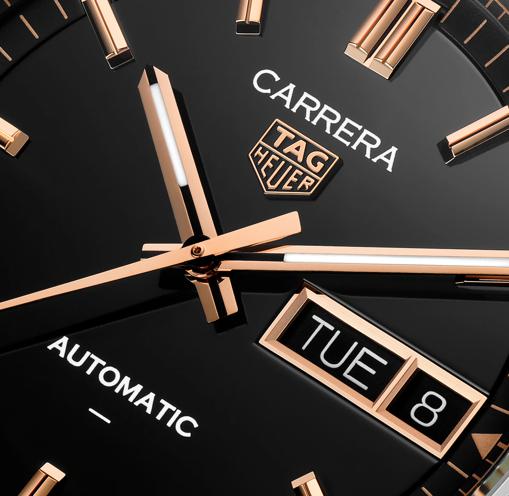 TAG Heuer Carrera Day-Date Watch with Stainless Steel Bracelet