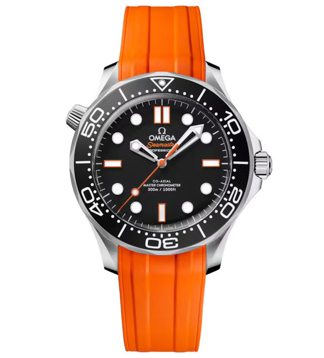 OMEGA Seamaster Diver 300m, 42mm with Orange Rubber Strap