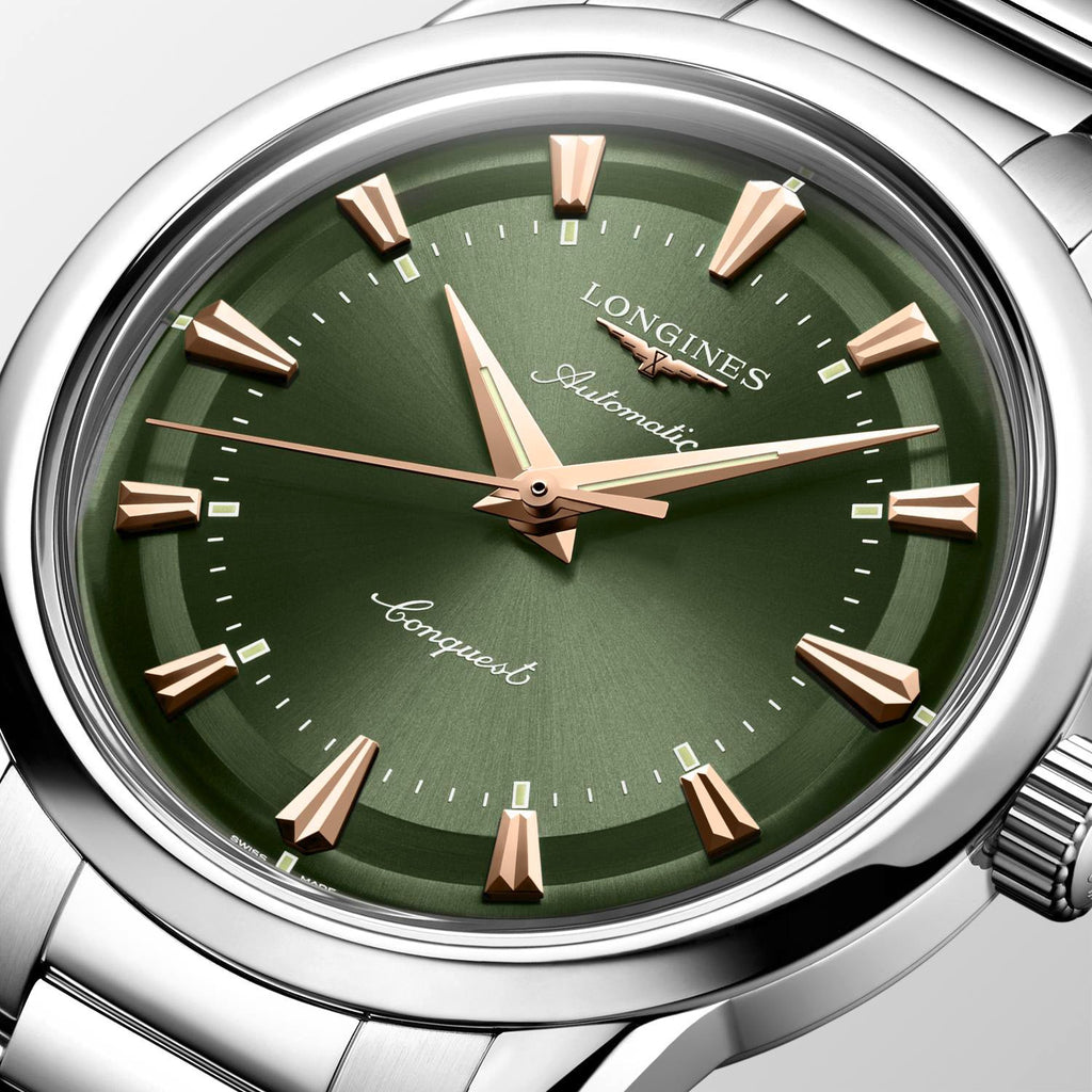 Longines Conquest Heritage 38mm Watch with Green Dial