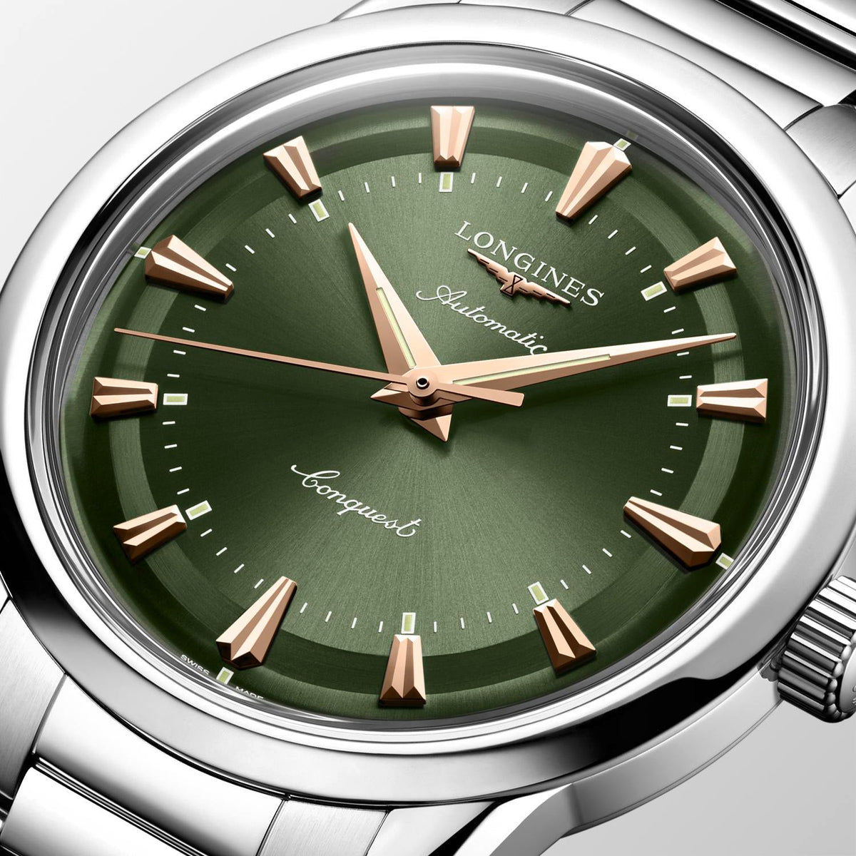 Longines Conquest Heritage 38mm Watch with Green Dial