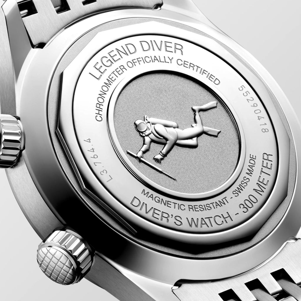Longines Legend Diver 39mm Watch with White Dial
