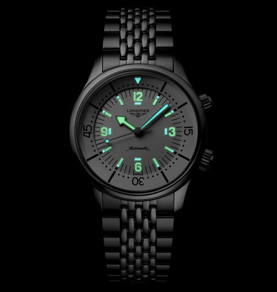 Longines Legend Diver 39mm Watch with White Dial
