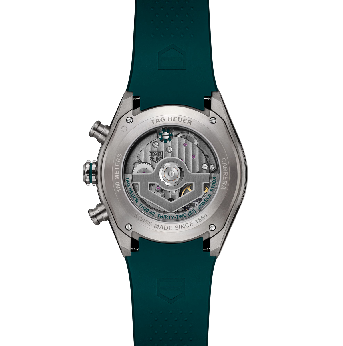 TAG Heuer Carrera Chronograph Extreme Sport Twin-Time Watch with Green Rubber Strap