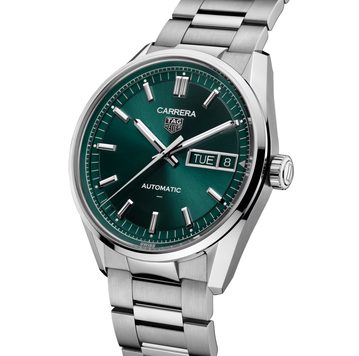 TAG Heuer Carrera Day-Date Watch with Deep Green Dial