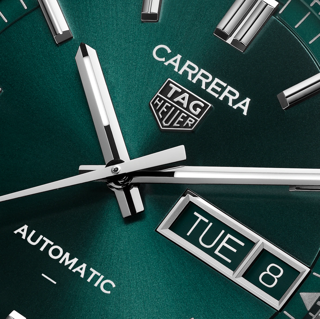 TAG Heuer Carrera Day-Date Watch with Deep Green Dial