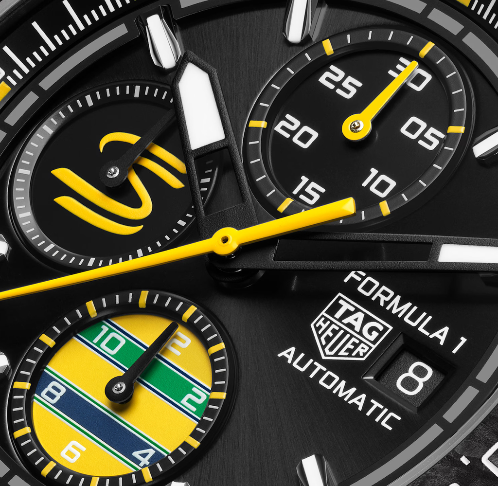 TAG Heuer Formula 1 Chronograph X Senna Watch with Yellow Rubber Strap