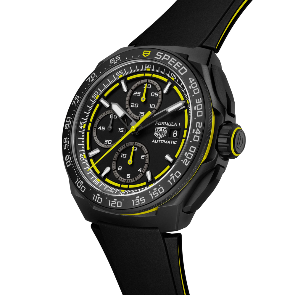 TAG Heuer Formula 1 Chronograph Watch with Black and Yellow Rubber Strap