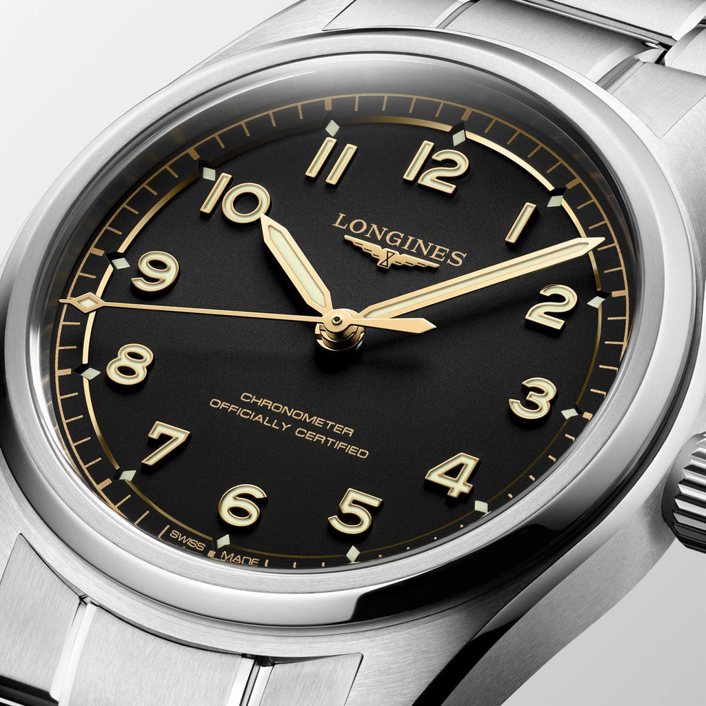 Longines Spirit Pilot 39mm Watch with Stainless Steel Bracelet