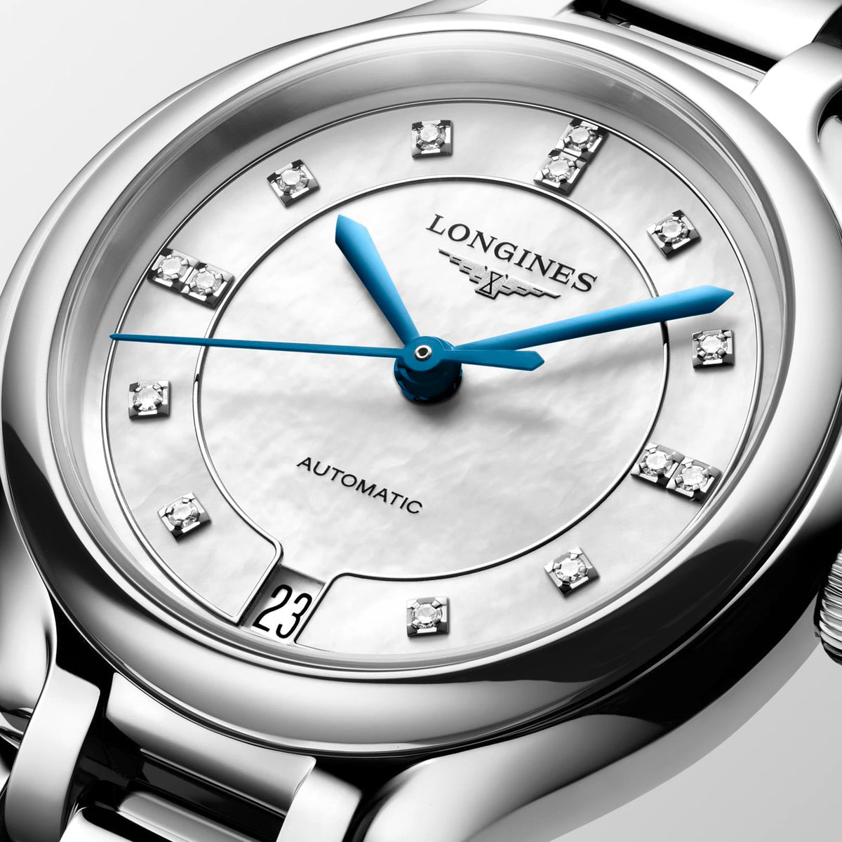 Longines PrimaLuna 34mm Watch with Mother-of-Pearl Dial