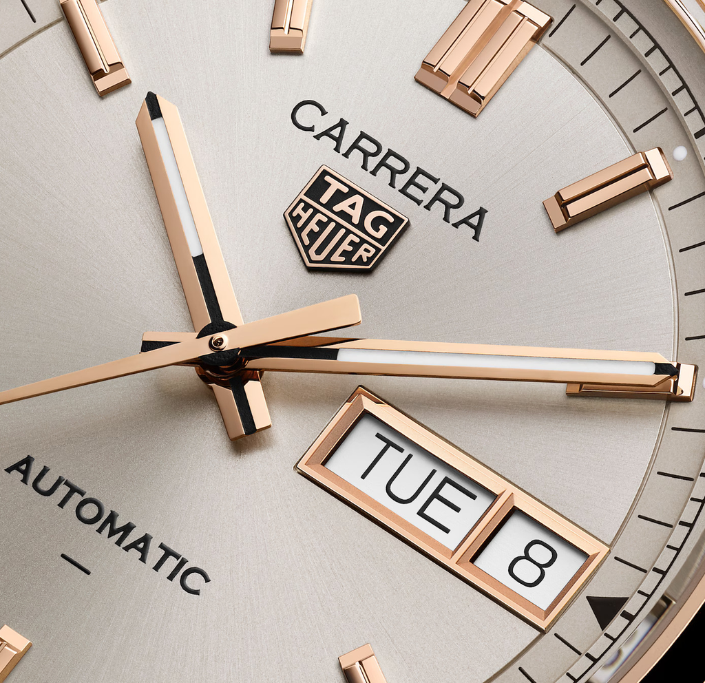 TAG Heuer Carrera Day-Date Watch with Beige Dial
