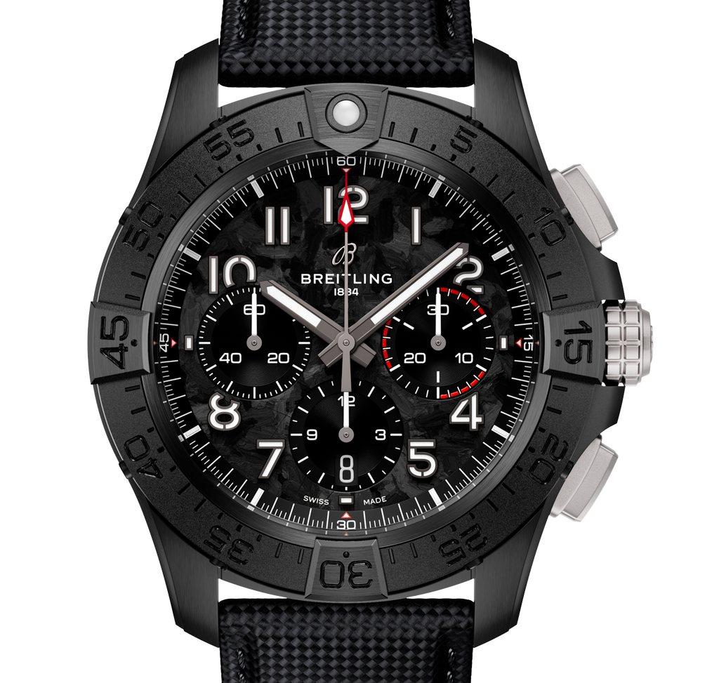Breitling Avenger B01 Chronograph 44mm Night Mission Watch with Black Carbon Dial
