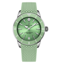 Breitling Superocean Heritage Automatic 36 Watch with Mint Mesh Rubber Strap