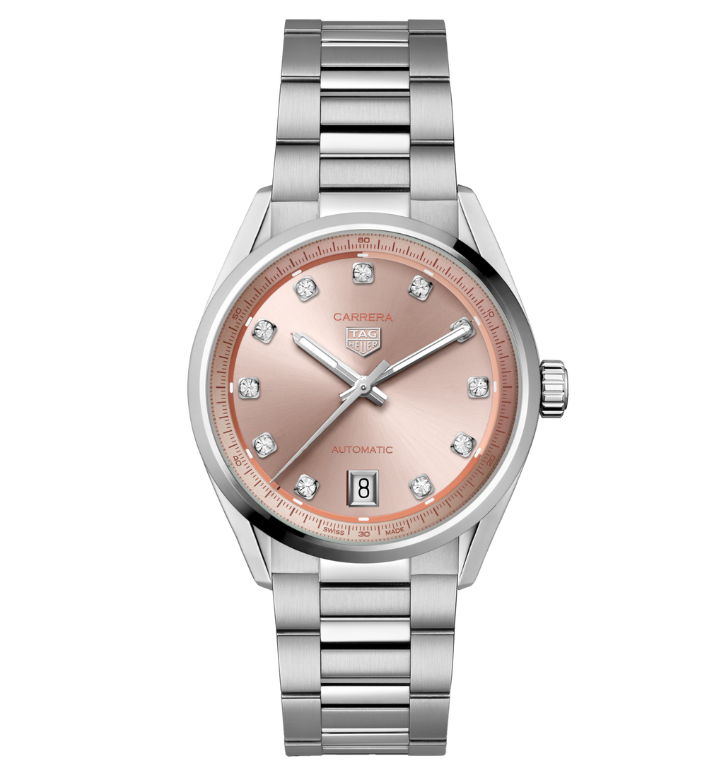 TAG Heuer Carrera Date Watch with Peach Dial