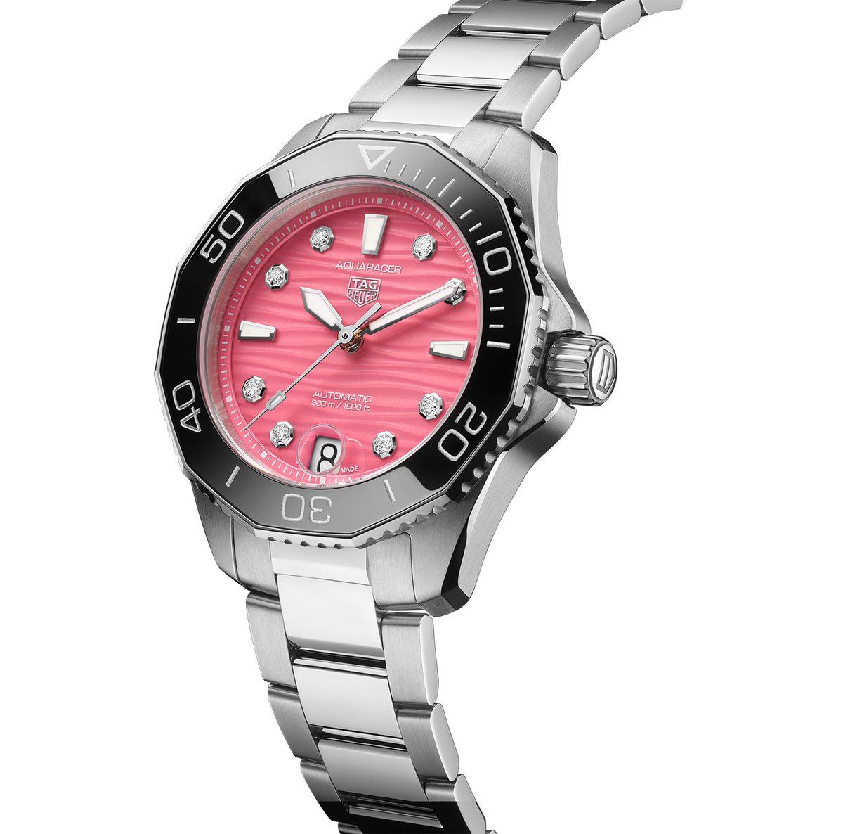 TAG Heuer Aquaracer Professional 300 Watch with a Pink Dial