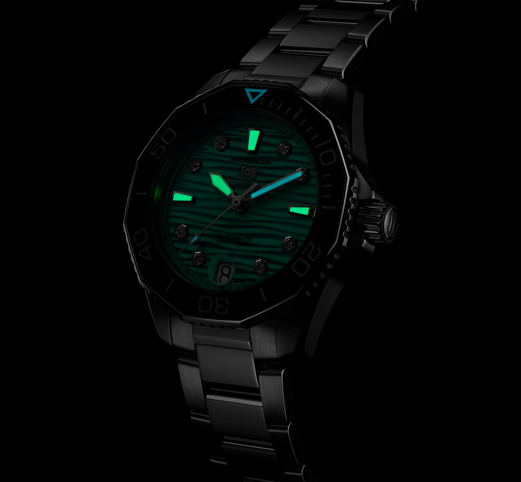TAG Heuer Aquaracer Professional 300 Watch with a Bold Turquoise Dial