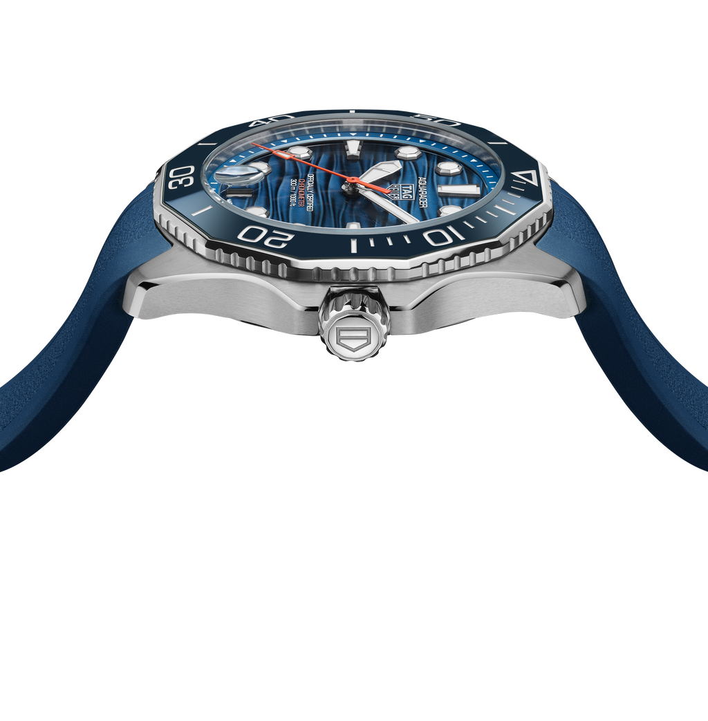 TAG Heuer Aquaracer Professional 300 Date Watch with Blue Rubber Strap