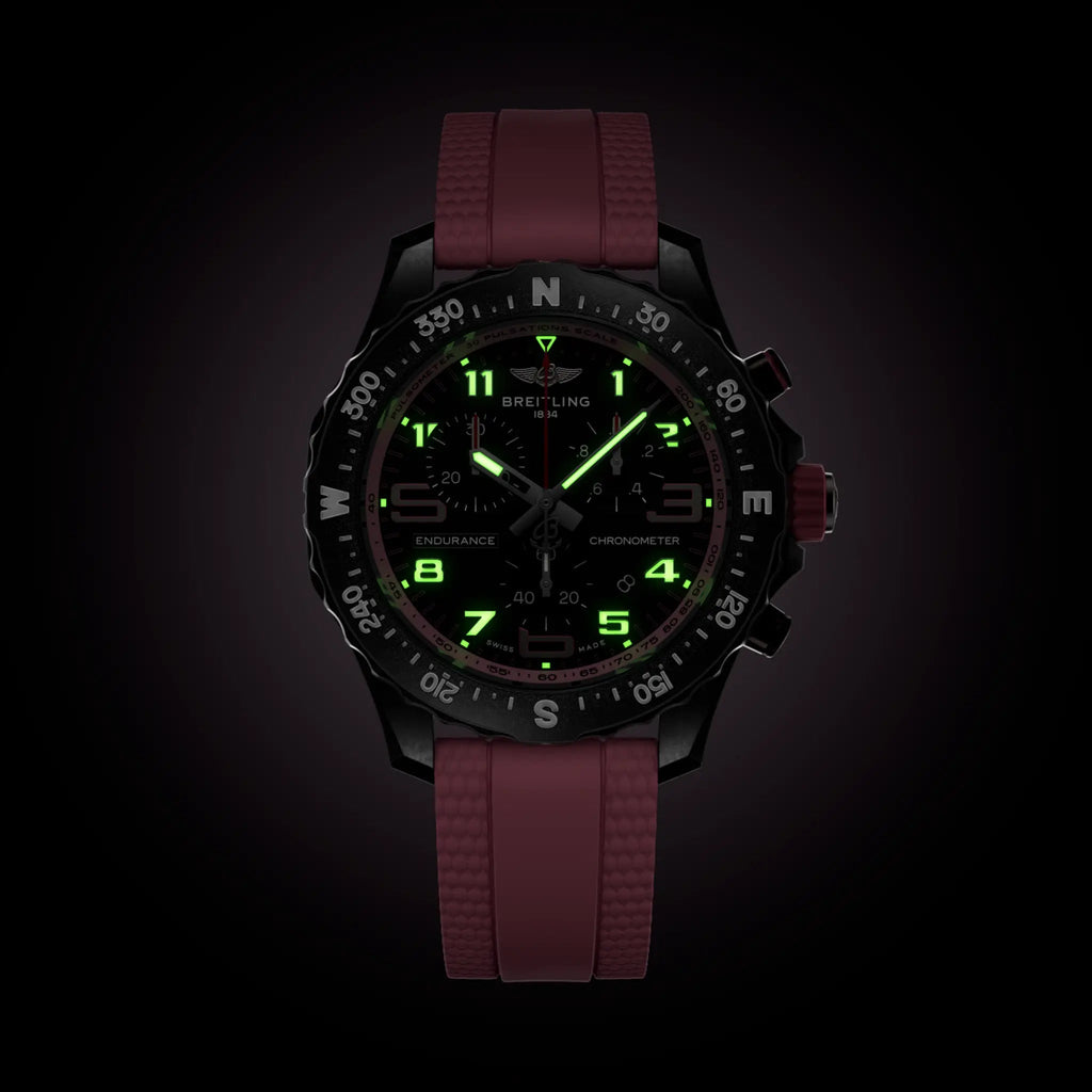 Breitling Endurance Pro 38 Watch with Pink Rubber Strap
