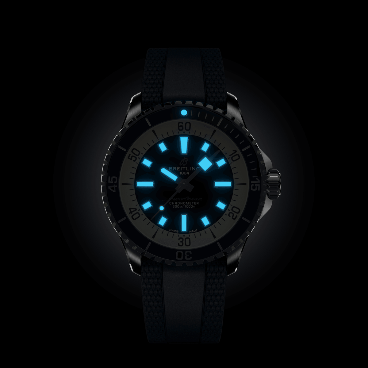 Breitling Superocean Blue on Rubber Watch, 42mm
