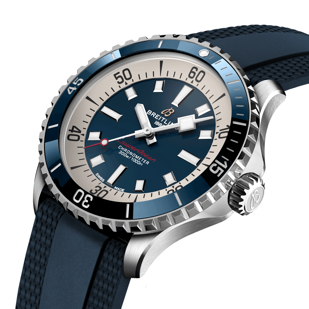 Breitling Superocean Blue on Rubber Watch, 42mm