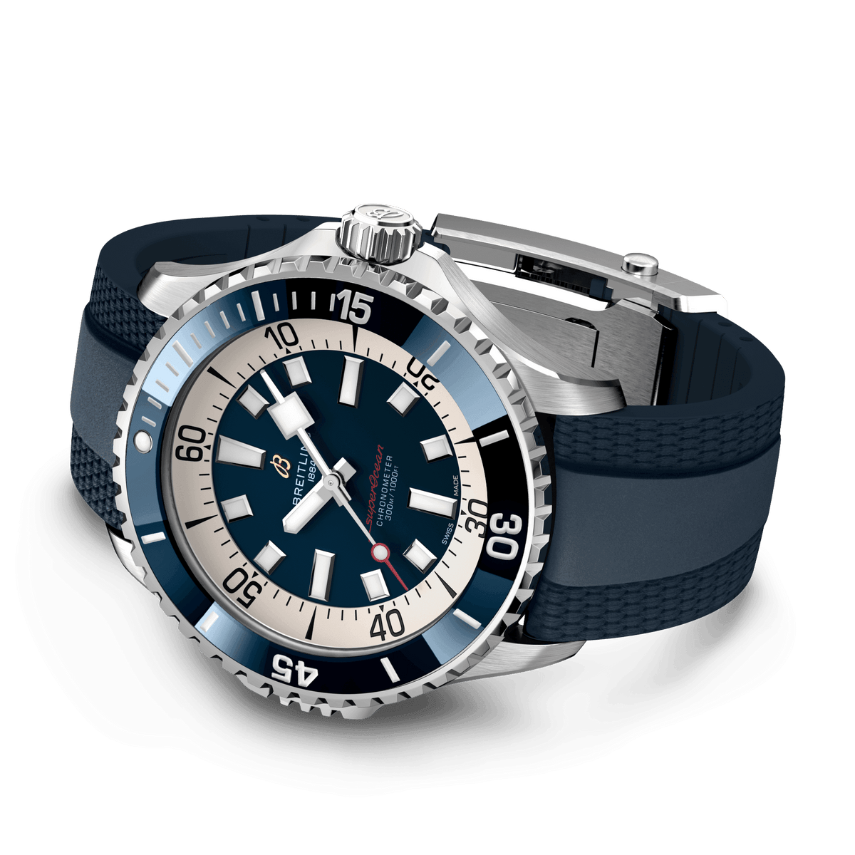Breitling Superocean Blue on Rubber Watch, 46mm