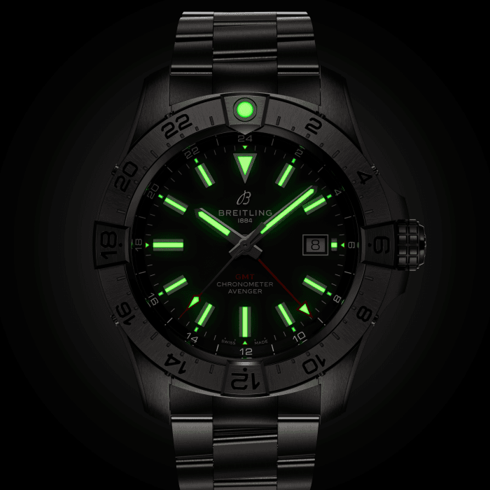 Breitling Avenger Automatic GMT 44mm Watch with Black Dial