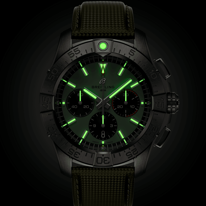 Breitling Avenger B01 Chronograph 44mm Watch with Green Strap
