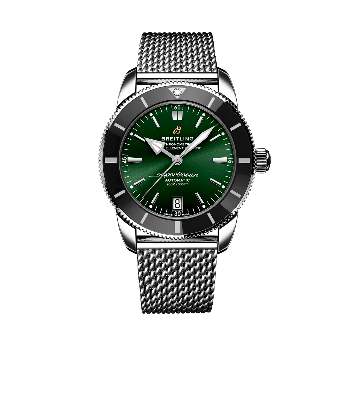 Breitling Superocean Heritage Watch with Green Dial, 42mm