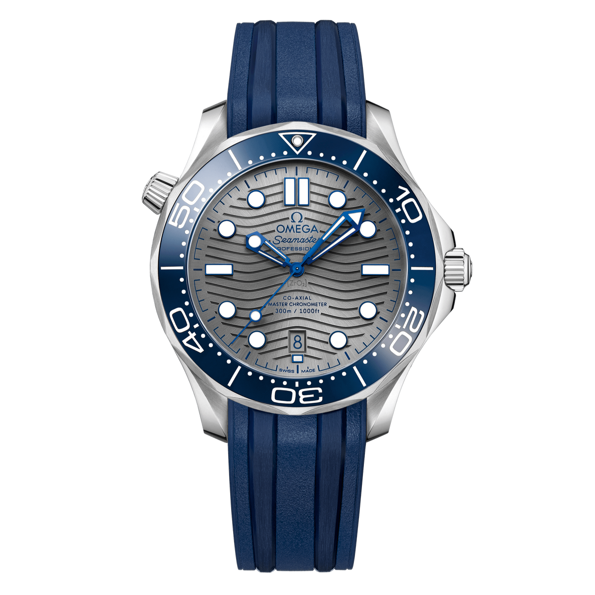 OMEGA Seamaster Diver 300m Co-Axial Master Chronometer 42mm, Steel on Blue Rubber Strap