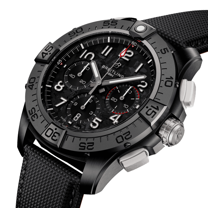 Breitling Avenger B01 Chronograph 44mm Night Mission Watch with Black Carbon Dial