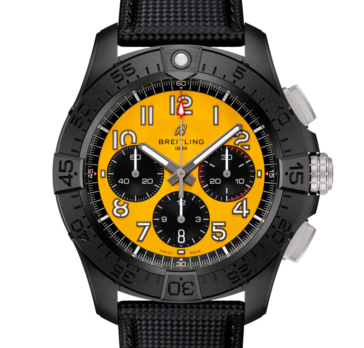 Breitling Avenger B01 Chronograph 44 Night Mission Watch with Black Strap
