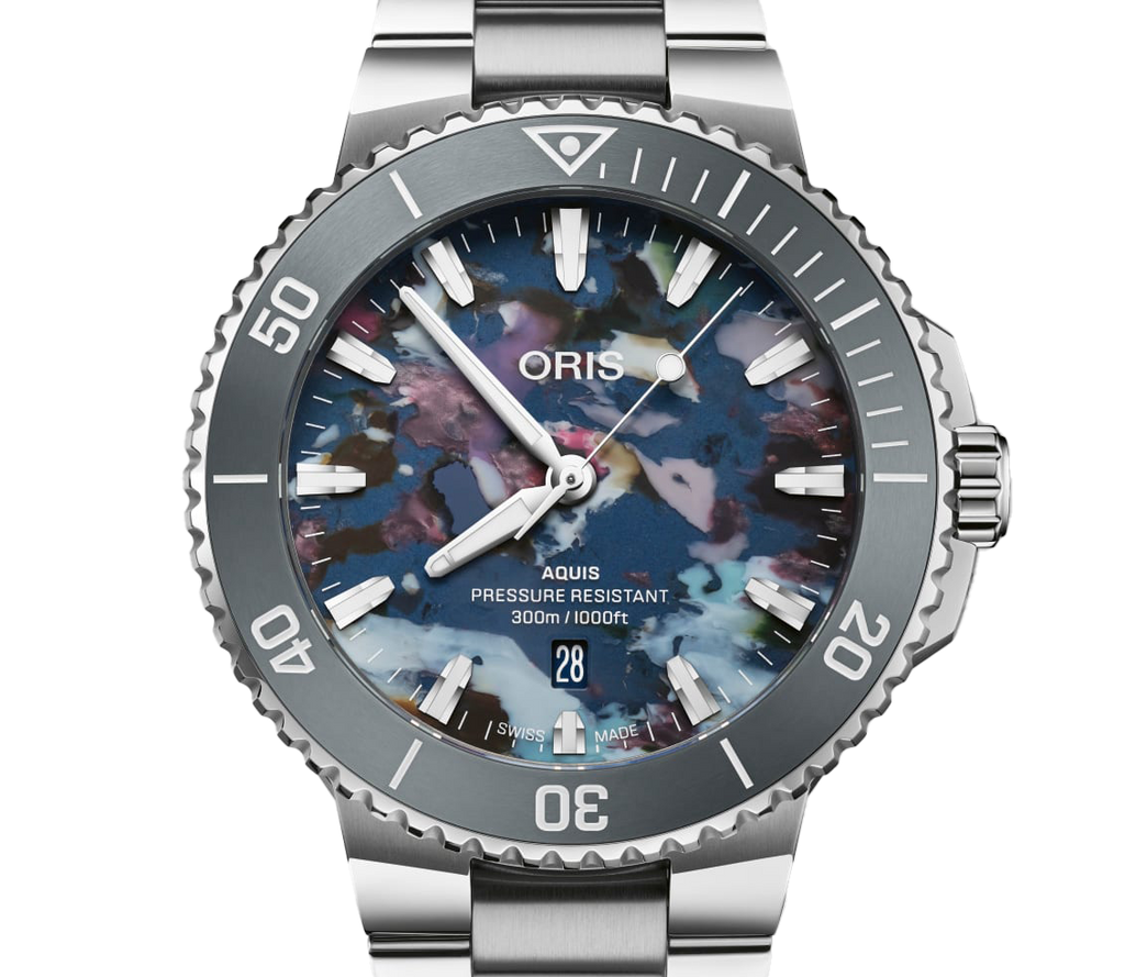 Oris Aquis Date Upcycle Watch with Multicoloured Dial, 43.50mm