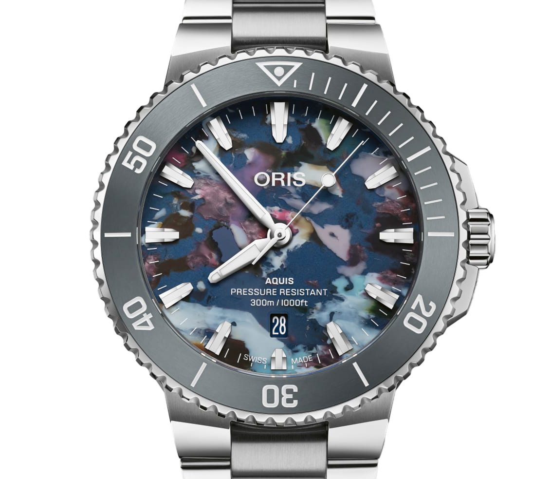 Oris Aquis Date Upcycle Watch with Multicoloured Dial, 43.50mm