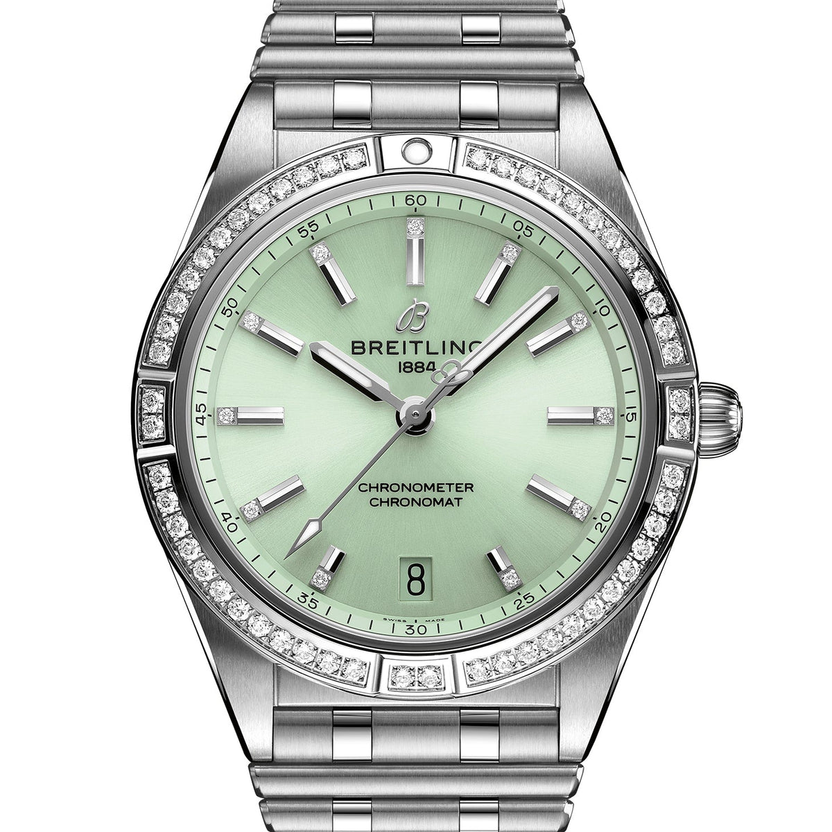 Breitling Chronomat Automatic 36 with Diamond Bezel and Green Dial