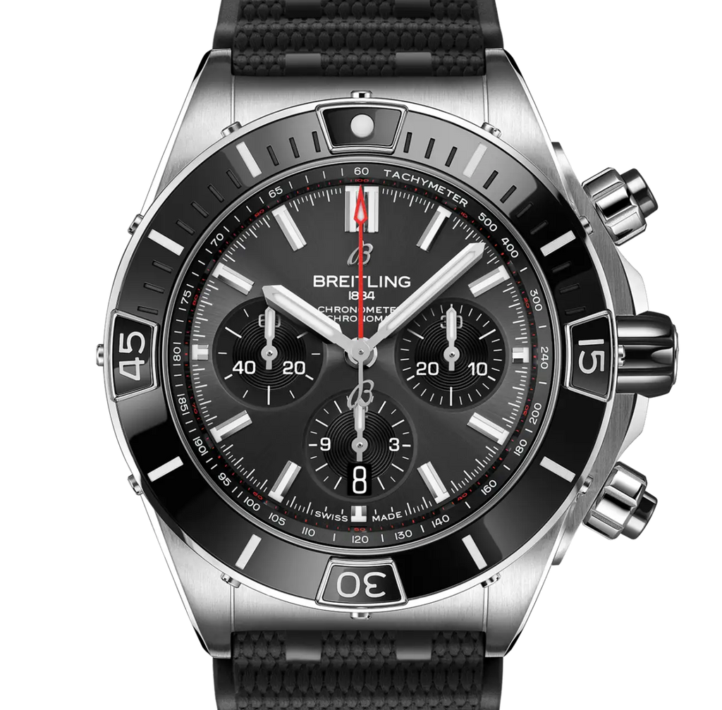 Breitling Super Chronomat B01 44 Watch with Black Rubber Strap