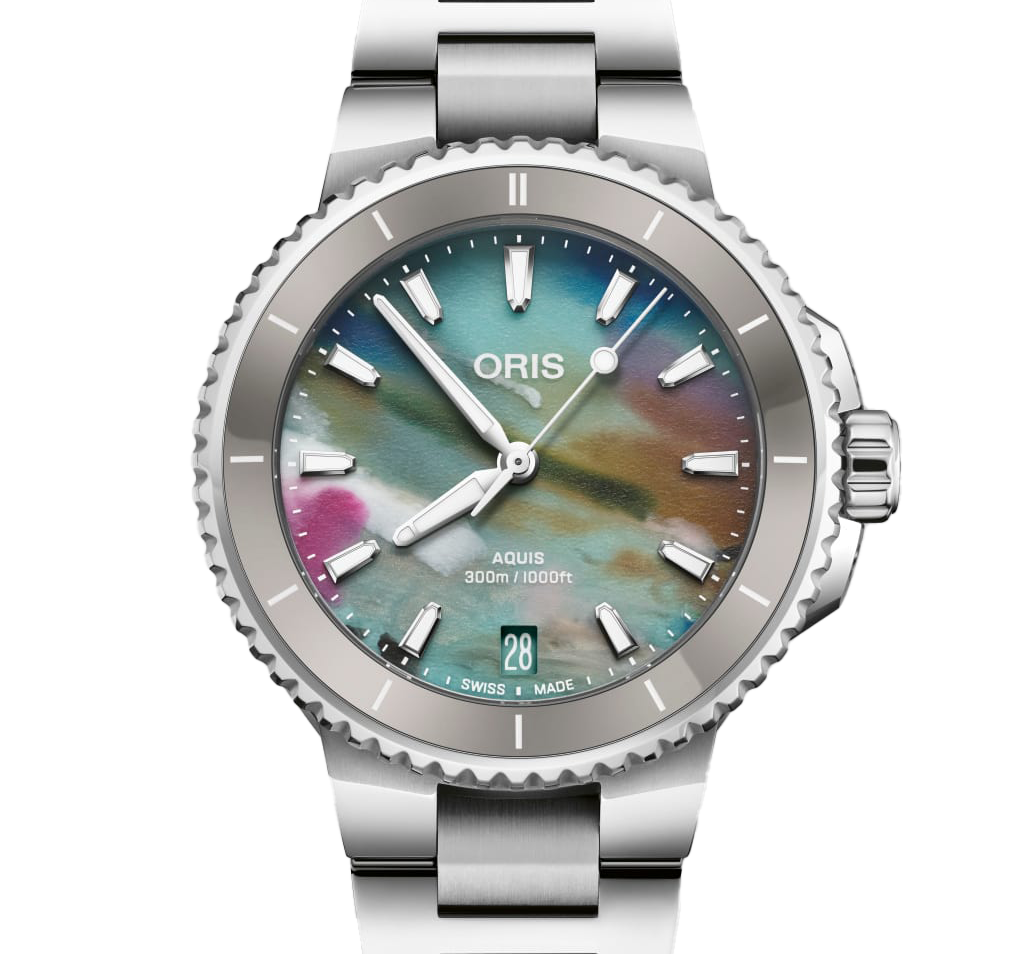 Oris Aquis Date Upcycle Watch with Multicoloured Dial, 36.50mm