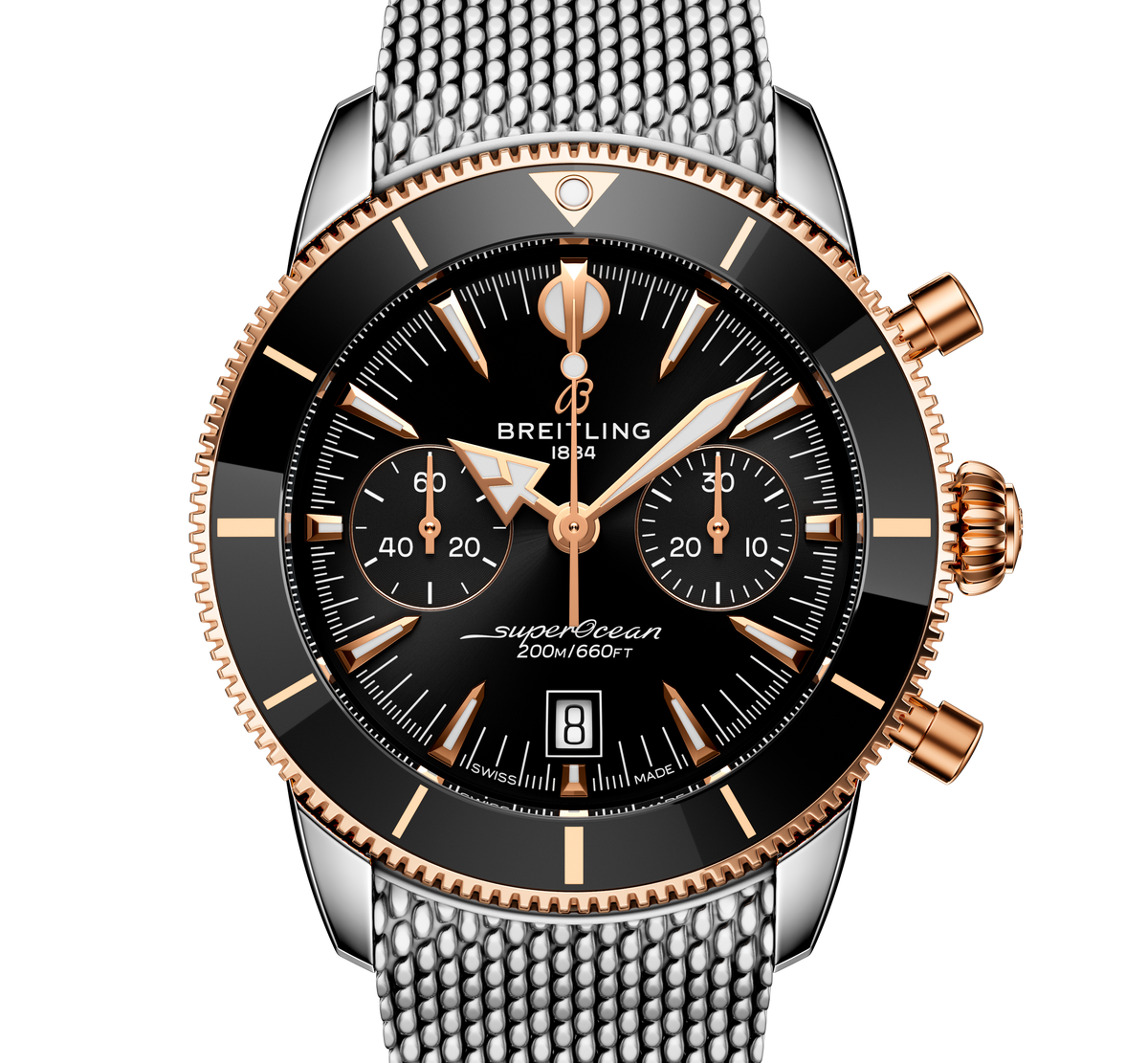 Breitling Superocean Heritage B01 Chronograph 42 Watch with Black Dial