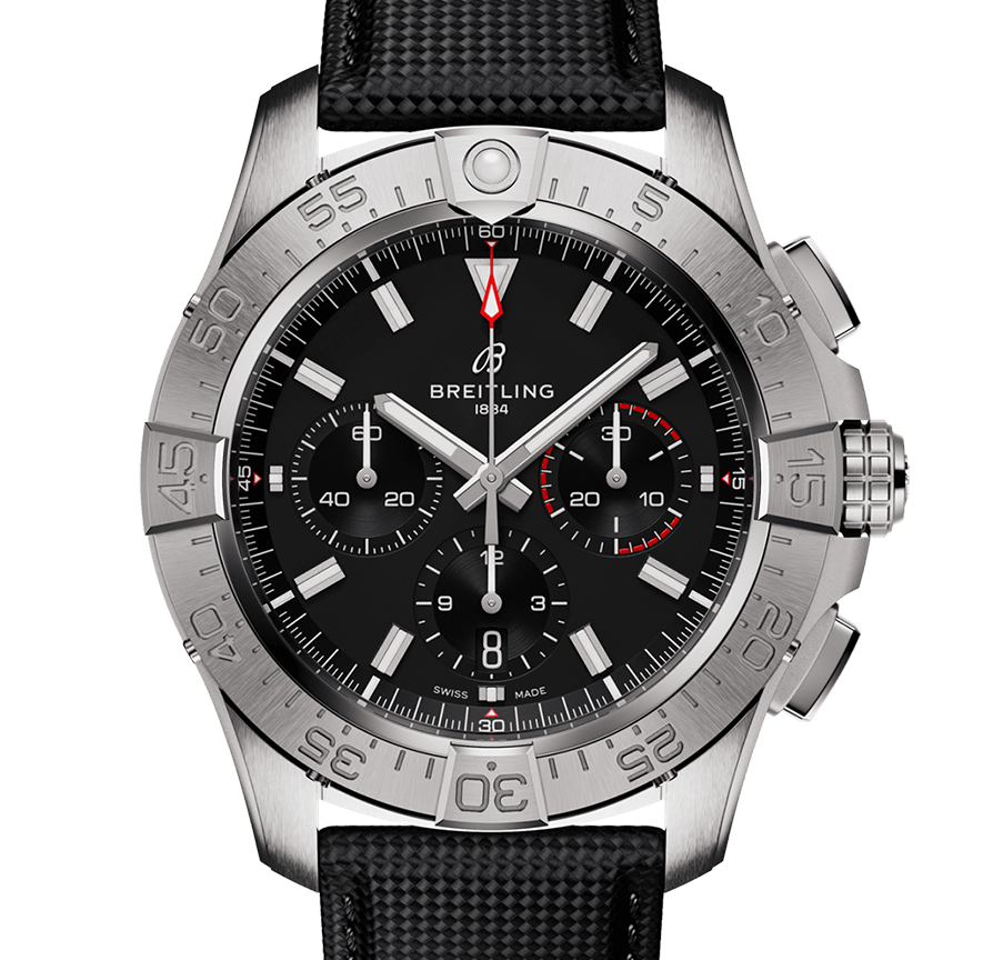 Breitling Avenger B01 Chronograph 44 Watch with Calfskin Leather Strap