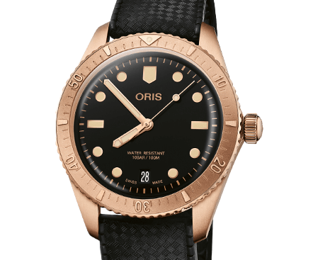Oris Divers Sixty-Five Date Watch with Black Dial, 38mm