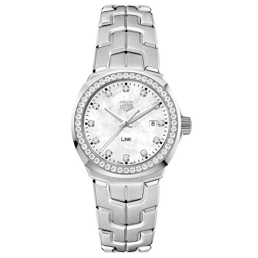 TAG Heuer Link Ladies' White Mother-of-Pearl Dial Diamond Bezel Watch