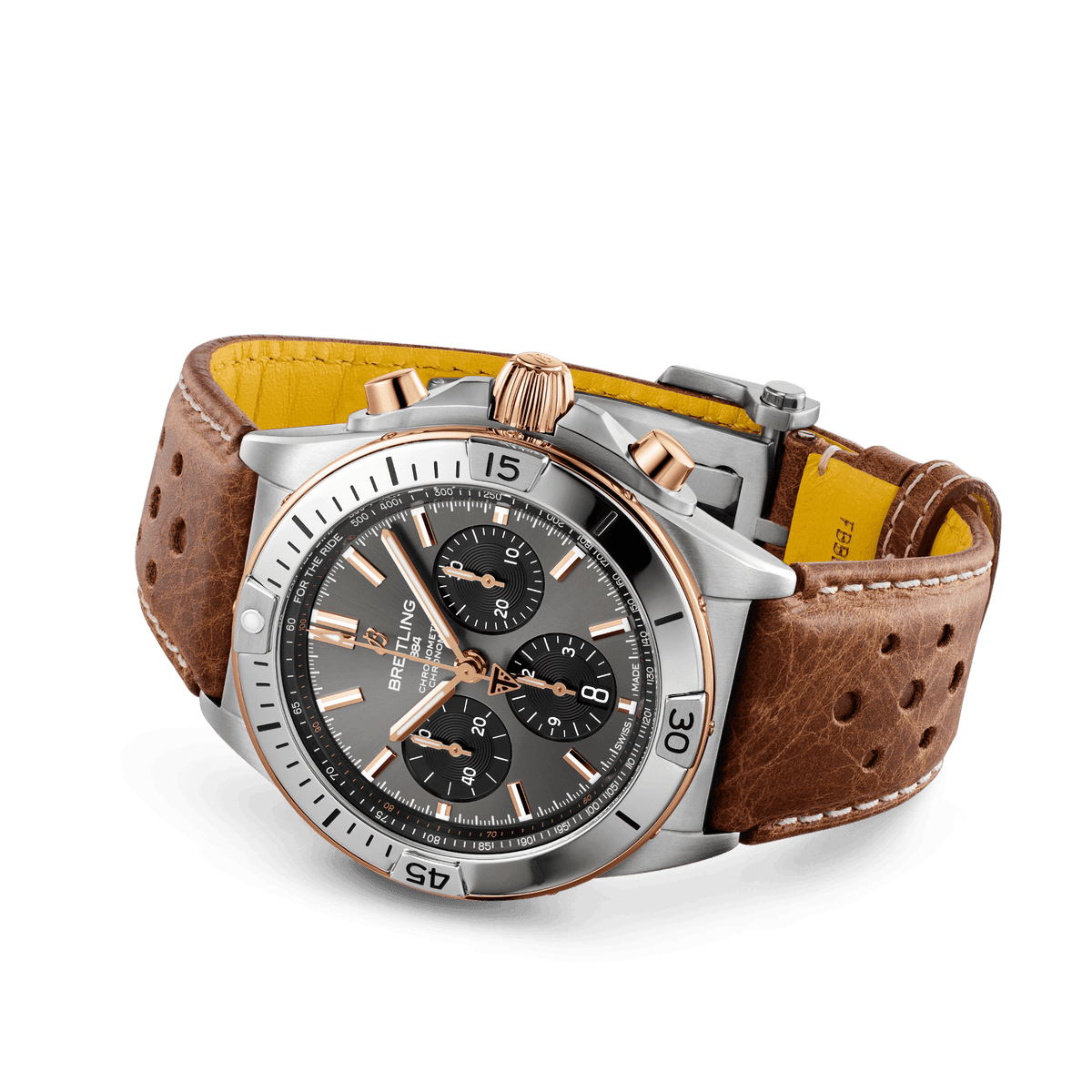 Breitling Chronomat B01 42 Triumph Watch with Brown Leather Strap