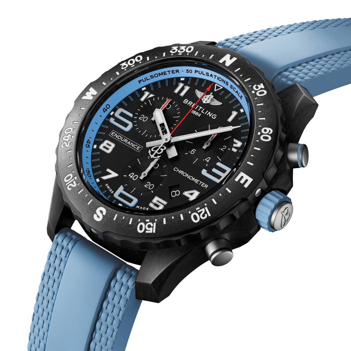 Breitling Endurance Pro 38 Watch with Baby Blue Strap
